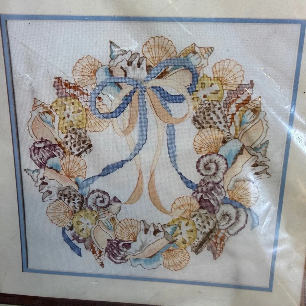 Vintage Candamar Something Special Shell Wreath Cross Stitch Kit 50235 New